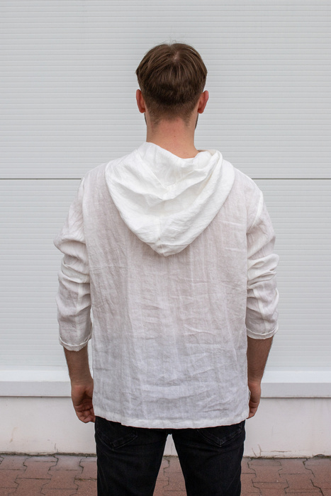 Koszulka męska z lnu, koszula lniana, bluza męska z lnu, lniana tunika męska z lnu polskiego, biała koszula lniana, polski produkt lniany