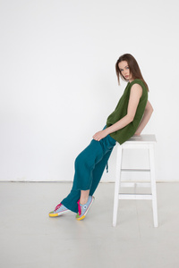 Spodnie lniane szerokie wygodne i miękkie , polski len z certyfikatem , spodnie od polskiego projektanta polska marka