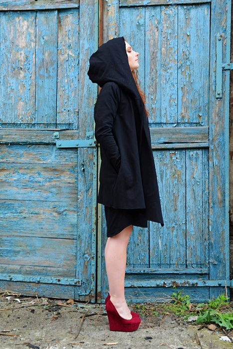 Bluza damska, Wdzianko damskie, kardigan z kapturem