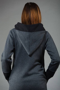 Szara bluza na zamek, Długa bluza, Odzież Plus Size, Bluza z długim rękawem, Manufaktura