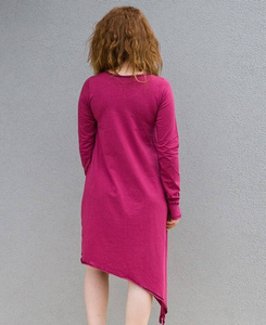  sukienka rozkloszowana luźna z kieszeniami, sukienka asymetryczna