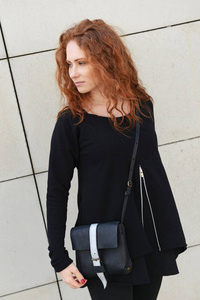 Torebka skórzana mini czarna torba 