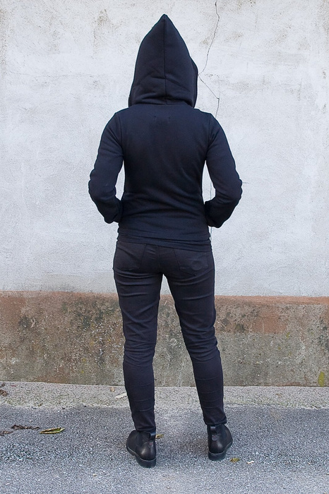 Bluza bawełniana, Gotycka bluza z kapturem, Polska marka, kurtka ramoneska czarna bawełniana