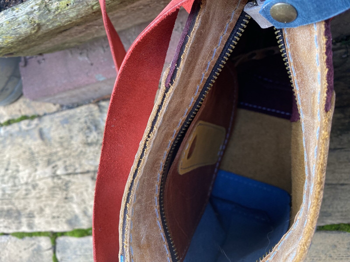 kuferek skórzany kolorowy