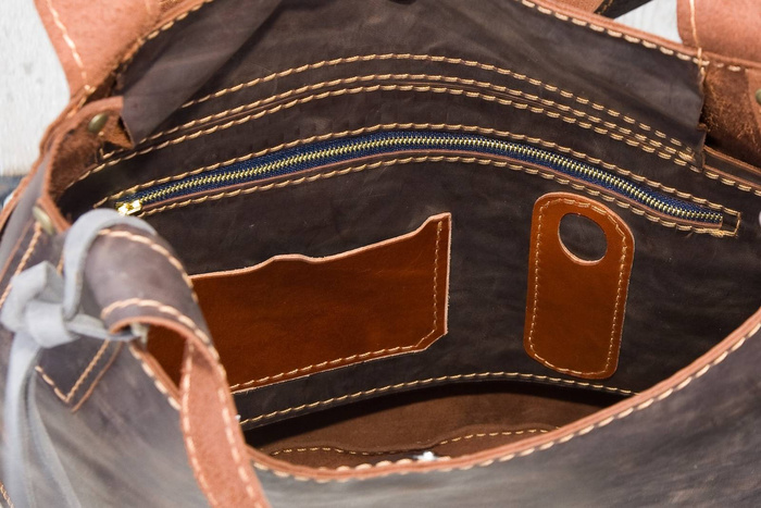 Torba skórzana, brązowa torba ze skóry, torba ręcznie robiona, torebka na ramię, worek skórzany