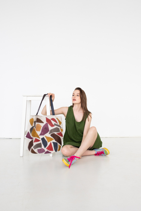 Torebka skórzana z wypalaną mandalą