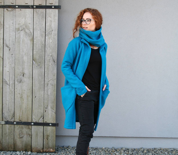 Wełniane wdzianko, płaszcz wełniany