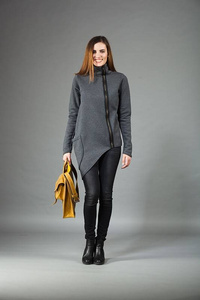 Bluza bawełniana, Asymetryczna, Bluza szyta na miarę, Handmade