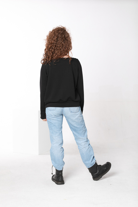 Bluza damska,czarna, bluza dresówka klasyk, bluza dresowa damska luźna krótka ,