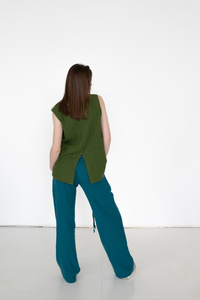 Tunika koszulka lniana,  polski len , produkt polski bluzka z polskiego lnu szyta w Polsce 