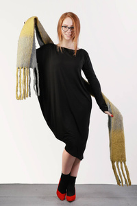 Sukienka Maxi, czarna asymetryczna, czarna luźna sukienka 