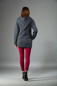 Bluza szara damska kangurka dresowa