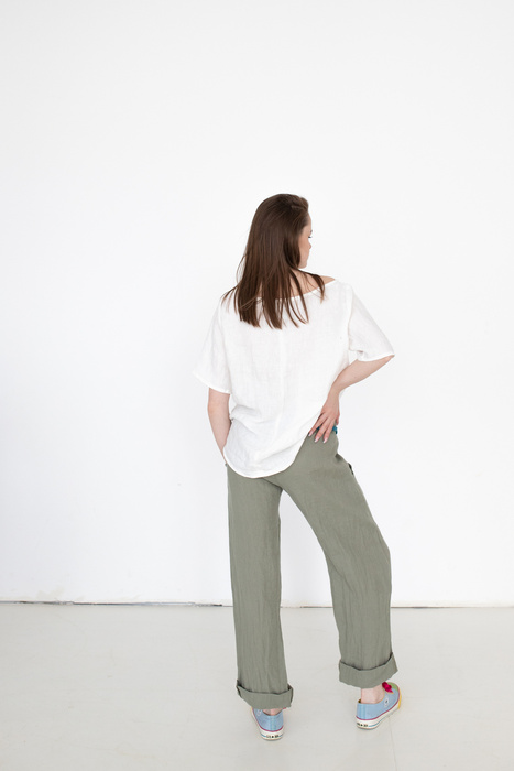 Spodnie lniane szerokie, szwedy lniane, polski len, wygodne i miękkie , szerokie spodnie lniane , polska marka