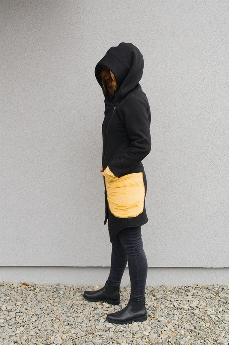 Bluza z kapturem, Asymetryczna bluza, Odzież Plus Size, Bluza z zamkiem Handmade, Polski producent