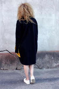 Bluza damska bawełniana , narzuta, kardigan, wdzianko z kieszeniami czarne luźne 