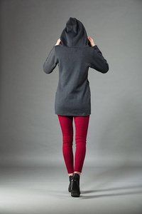 Bluza z kapturem, Bluza, Odzież Plus Size, Bluza z zamkiem błyskawicznym, Bluza zimowa, Długi rękaw