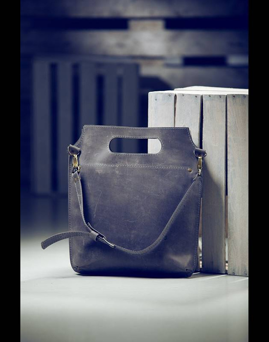 Torebka skórzana ręcznie robiona, torebka damska crossbody, torebka na ramię , szara torba