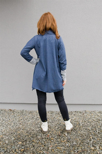 Wdzianko damskie, narzutka bawełniana, kardigan asymetryczne