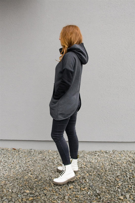 Bluza z zamkiem na tyle, kangurek z wielkim kapturem , damska bluza