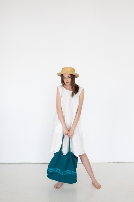 Torebka skórzana z wypalaną mandalą