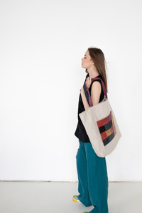 Torba lniana duża boho,projektantka torebek, polska marka, handmade, torba na ramię , shopperka, miejska torba , plażowa torba