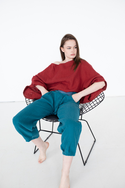 Spodnie lniane szerokie wygodne i miękkie, spodnie z polskiego lnu szyte w Polsce , polska marka , polski produkt, len miekki i naturalny