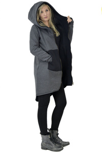 Bluza damska szeroka luźna, bluza z kapturem damska, Bluza Bawełniana z kapturem, Polski producent