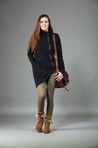 Asymetryczna bluza, Odzież Plus Size, Bluza z zamkiem błyskawicznym, Handmade, Polski producent