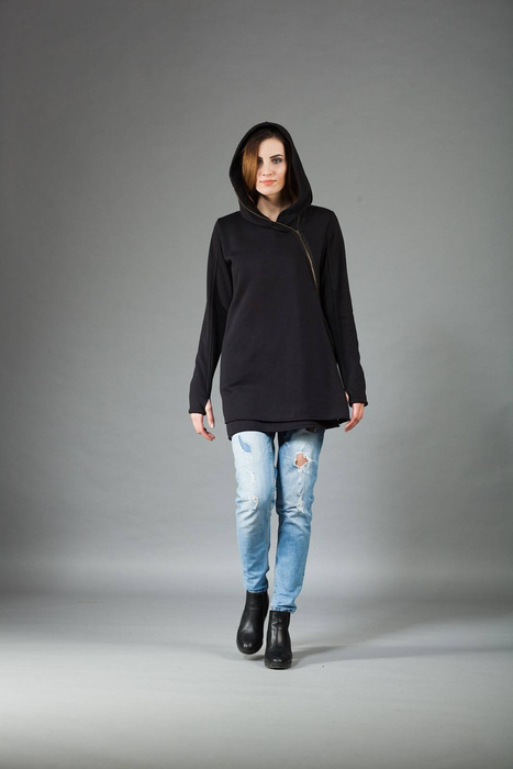 Bluza czarna , gotycki styl, płaszcz czarny damski