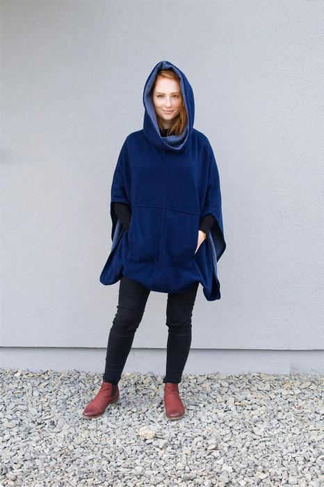 Narzutka/ponczo bawełniane, sweter obszerny oversize