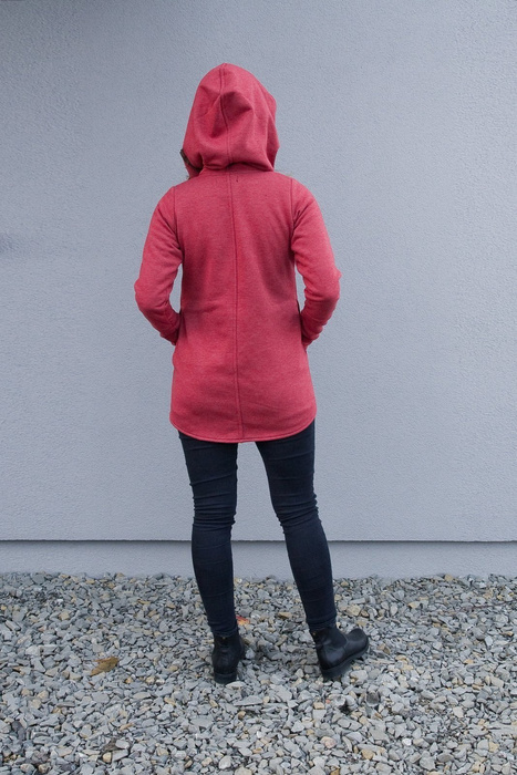 Bluza z kapturem krótka, Asymetryczny zamek, Handmade, Polski producent