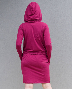 Sukienka damska z kapturem,sukienka długi rękaw, sportowa sukienka