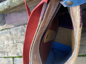 kuferek skórzany kolorowy