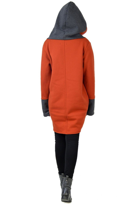 Bluza z kapturem damska bluza płaszcz luźny , Szyta na twoja miarę, Polska bawełna