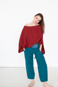 Spodnie lniane szerokie wygodne i miękkie, spodnie z polskiego lnu szyte w Polsce , polska marka , polski produkt, len miekki i naturalny