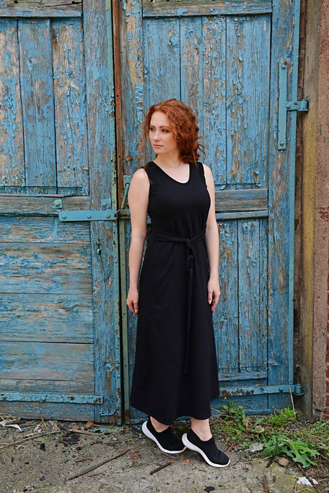 Długa Sukienka na ramiączkach, sukienka do kostek , bawełniana letnia sukienka, gotycki styl