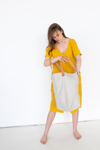 torba lniana duża hipi boho torba na zakupy zlnu, polska torba lniana, poski projektant, worek lniany