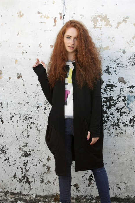 lekkie czarne damskie wdzianko, narzutka, bluza bez zapięcia