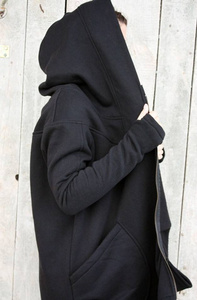 Czarna bluza damska, płaszcz damski luźny, duże rozmiary , asymetryczna bluza damska