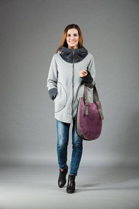 Kurtka z kapturem, Długa bluza z kapturem, Kurtka damska, Odzież Plus Size, Kurtka bawełniana, Kurtka z długim rękawem, Kurtka z zamkiem, Handmade