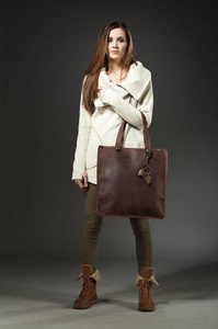 Torebka skórzana ręcznie robiona, aktówka skórzana , torba handmade, 