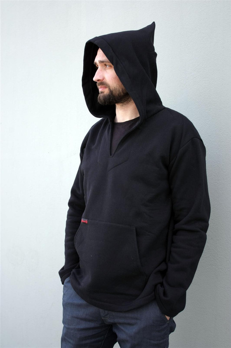 Bluza męska czarna, bluza z kapturem, kangurek męski ,