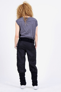 Spodnie damskie Alladynki lniane , szerokie spodnie lniane, czarne spodnie damskie luźne