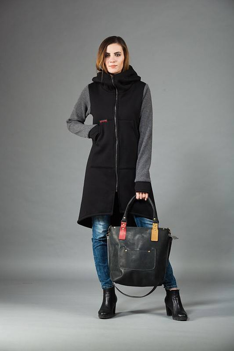 Płaszcz damski, bluza długa , bluza na zamek