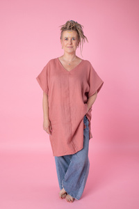 Sukienka plazowa, tunika lniana luźna.polski len, polska produkcja, polski producent,  sukienka luźna z lnu