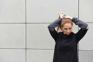 Bluza damska, kangurek czarny damski