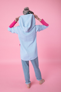 Asymetryczna bluza damska, bawełniana krótka bluza kolorowa , kurtka kolorowa