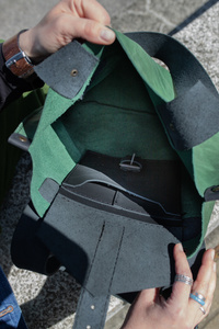 torba zielona, worek skórzany , torba na laptopa, na zakupy, torebka na ramię , zielona torebka skórzana ręcznie robiona 