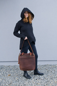 Torebka skórzana ręcznie robiona, crossbody torba , brązowa torebka damska