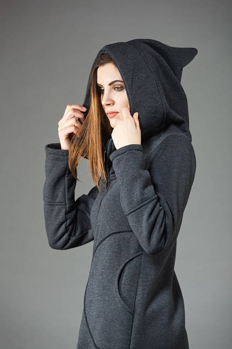 Bluza szara damska kangurka dresowa